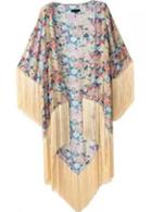 Rosewe Luxury Flower Print Design Woman Cardigans With Tassels