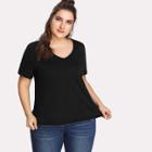 Shein Plus V Neck Solid Top