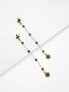 Shein Cross Top Drop Earrings With Rhinestone