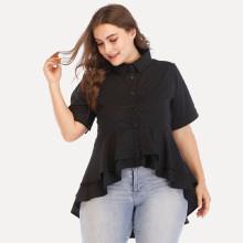 Shein Plus High Low Layered Ruffle Hem Shirt