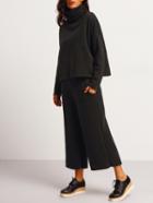 Shein Black High Neck Loose Top With Wide Leg Pant