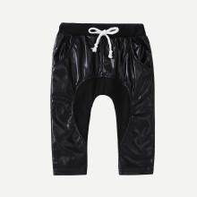 Shein Boys Faux Leather Drawstring Waist Pants