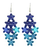 Shein Blue Metal Flower Shape Fancy Earrings
