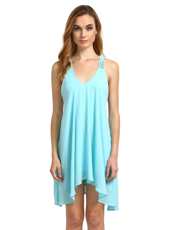 Shein Blue Sleeveless Backless Romantic Loved Lolita Pleated Dress