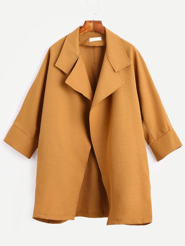 Shein Mustard Cocoon Duster Coat