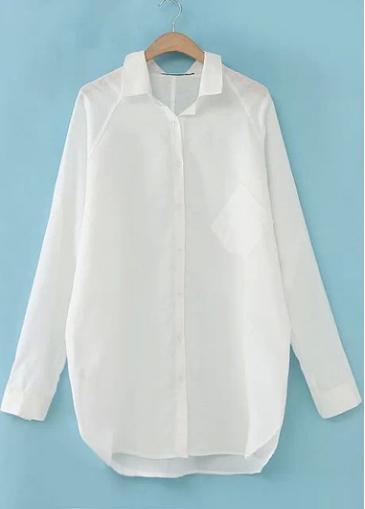 Rosewe Laconic Turndown Collar Long Sleeve Blouse For Woman