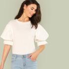 Shein Exaggerated Lantern Sleeve Solid Top