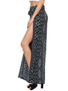 Shein Multicolor Striped Maxi Skirt With Self Tie