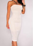 Rosewe White Back Slit Bodycon Tube Dress