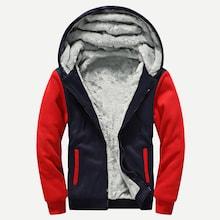 Shein Men Color Block Hooded Coat