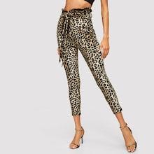 Shein Self Tie Leopard Print Pants