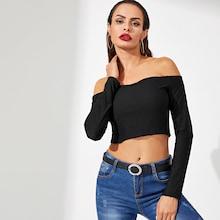 Shein Off The Shoulder Crop Tee