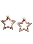 Shein Gold Hollow Star Rhinestone Stud Earrings