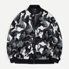 Shein Men Pocket Front Camo Teddy Jacket