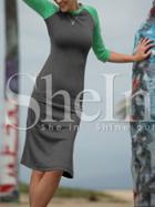 Shein Grey Green Raglan Sleeve Midi Dress