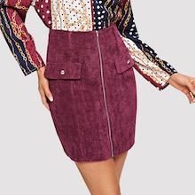 Shein Zip Up Corduroy Skirt