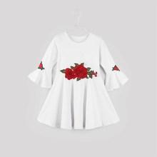 Shein Toddler Girls Appliques & Embroidery Detail Dress