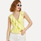 Shein Surplice Neck Flounce Trim Shell Top