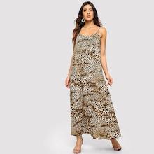 Shein Double Scoop Leopard Cami Dress