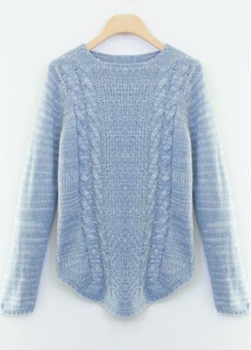 Rosewe Chic Long Sleeve Round Neck High Low Sweaters