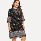 Shein Plus Embroidered Appliques Tribal Dress