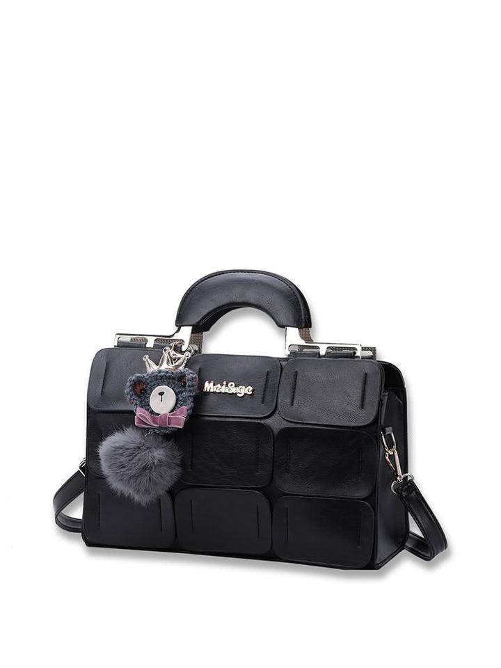 Shein Pom Pom & Bear Satchel Bag
