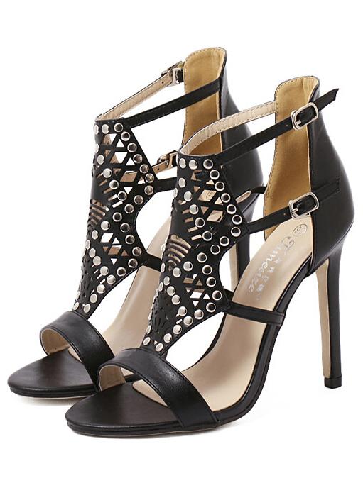 Shein Cutout Studded High Heel Sandals