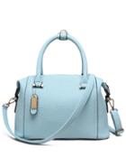 Shein Embossed Faux Leather Structured Bag - Baby Blue
