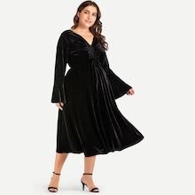 Shein Plus Drawstring Front Solid Dress