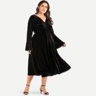 Shein Plus Drawstring Front Solid Dress