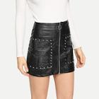 Shein Zip Up Crocodile Faux Leather Skirt