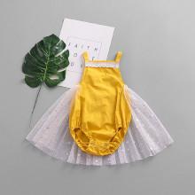 Shein Girls Mesh Overlay Cami Romper