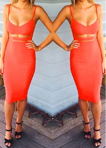 Rosewe Strap Design Hollow Out Bodycon Dress