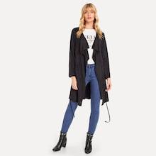 Shein Waterfall Collar Solid Coat