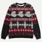 Shein Men Knit Effect Christmas Print Pullover