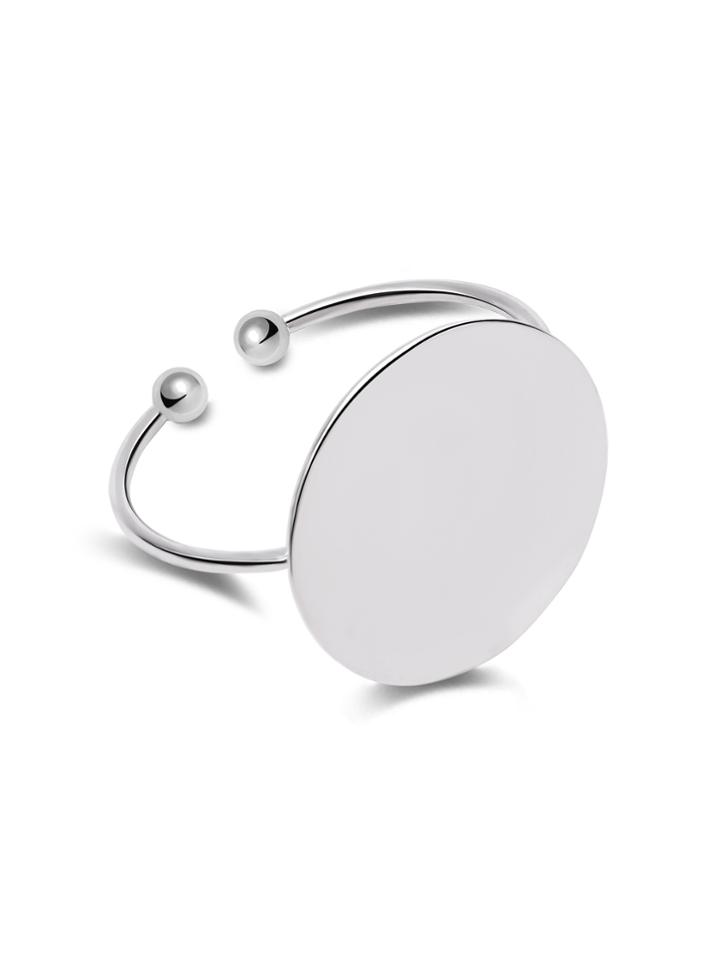 Shein Silver Plated Big Round Open Bracelet