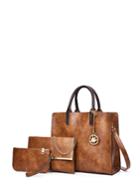 Shein Distressed Tote Bag With Metal Charm 3pcs