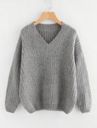 Shein Drop Shoulder Flecked Cocoon Sweater