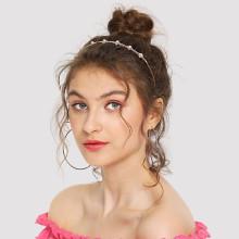 Shein Rhinestones & Faux Pearl Design Headband