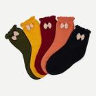 Shein Toddler Girls Bow Decorated Ruffle Hem Socks 5pairs