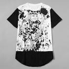 Shein Men Playing Card Printing Curved Hem Tee