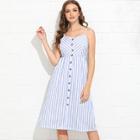 Shein Striped Button Front Dress