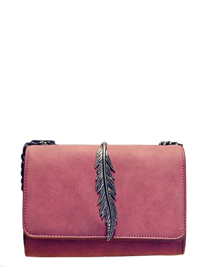 Shein Metallic Leaf Detail Flap Chain Crossbody Bag