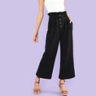 Shein Button Up Front Wide Leg Pants