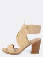 Shein Lace Up Chunky Heels Camel