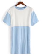 Shein Contrast Color Ribbon Embellished T-shirt Dress