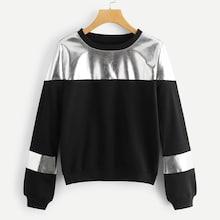 Shein Contrast Metallic Sweatshirt