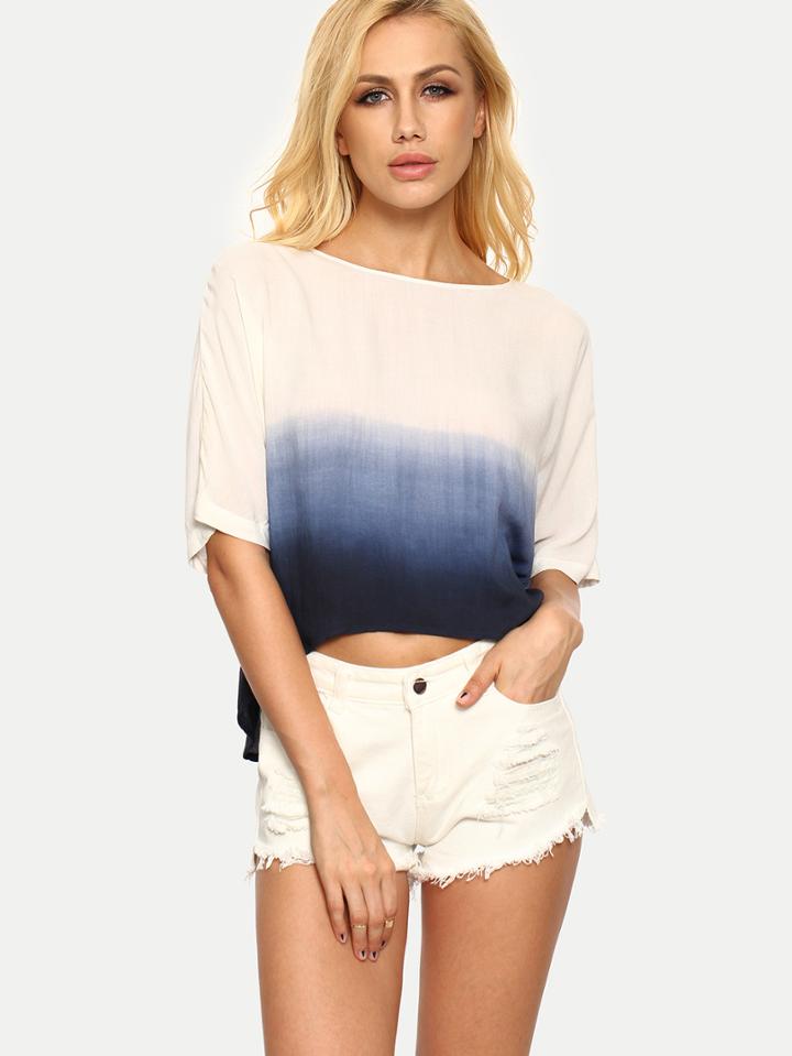Shein Multicolor Half Sleeve Ikat Print T-shirt