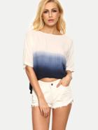 Shein Multicolor Half Sleeve Ikat Print T-shirt