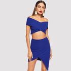 Shein Criss Cross Cutout Top & Wrap Skirt Co-ord